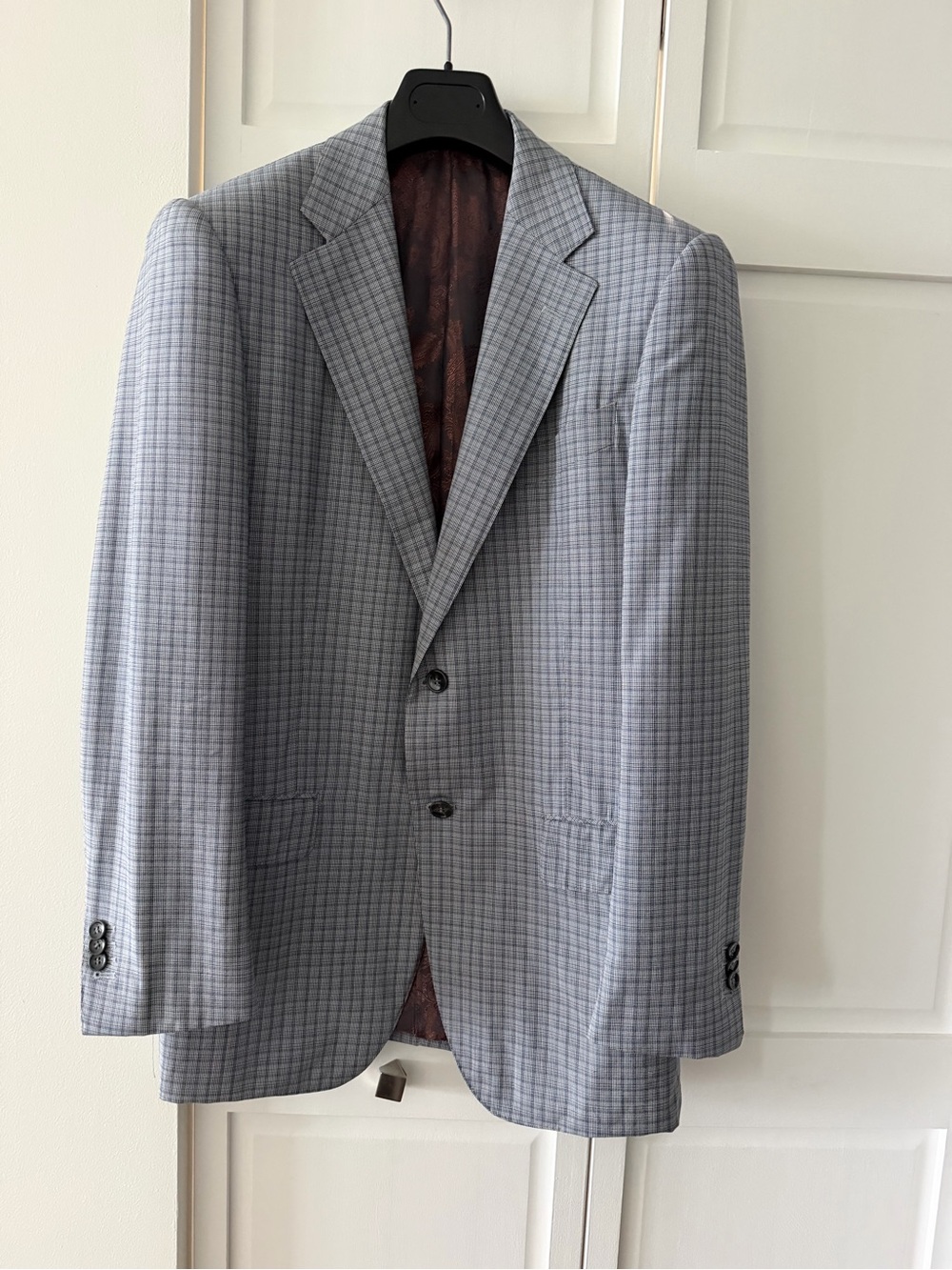 Luca Sartoriale Men's Gray Plaid Check Tailored Blazer Jacket 36L Slim